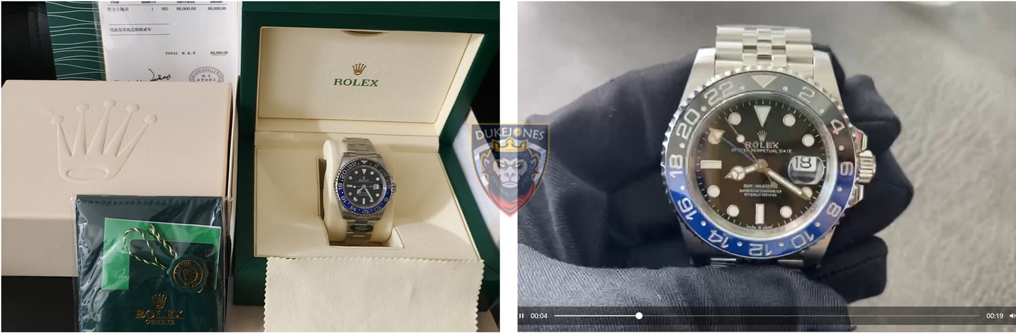 A perfectly cleaned watch being placed into its shipping box