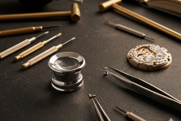 Jeweler's loupe and watch tools