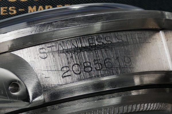 Close up of Rolex serial number engraving