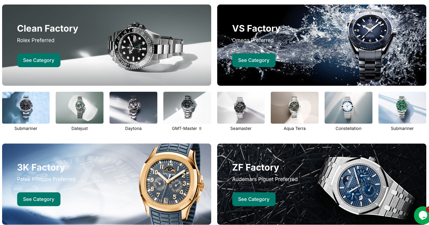 A collage of high-quality replica Rolex, Cartier, Omega, and Patek Philippe watches