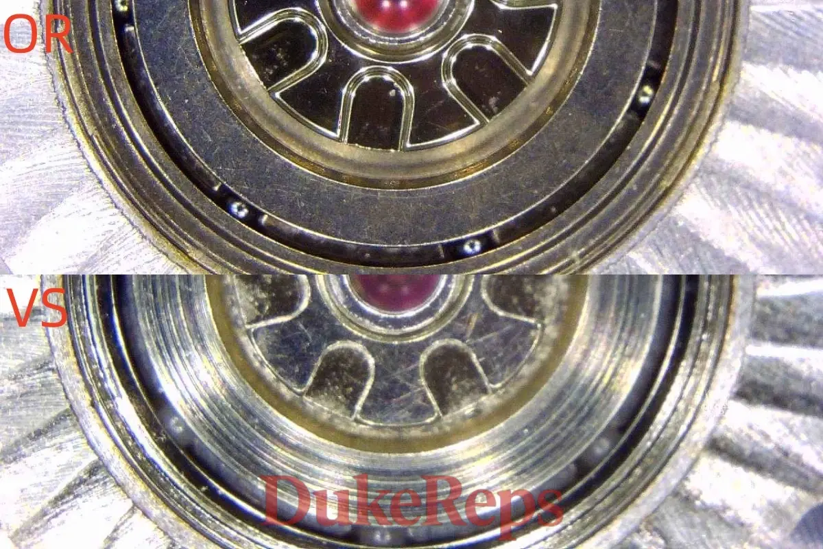 A split image showing the clasp and movement of the VSF and ORF Seamaster