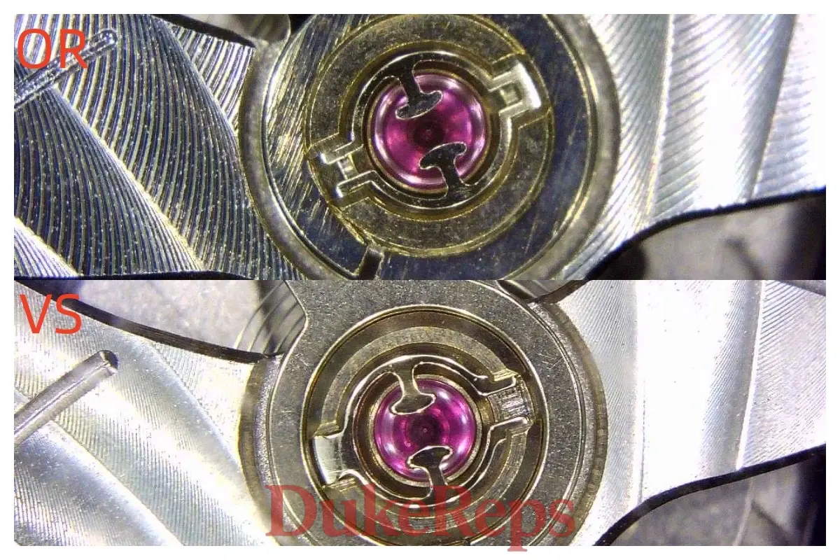 A split image showing the clasp and movement of the VSF and ORF Seamaster