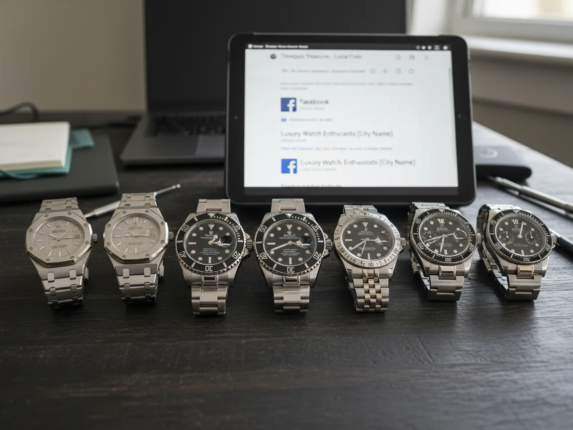 A small collection of popular replica watches from brands like Rolex, AP, and Omega