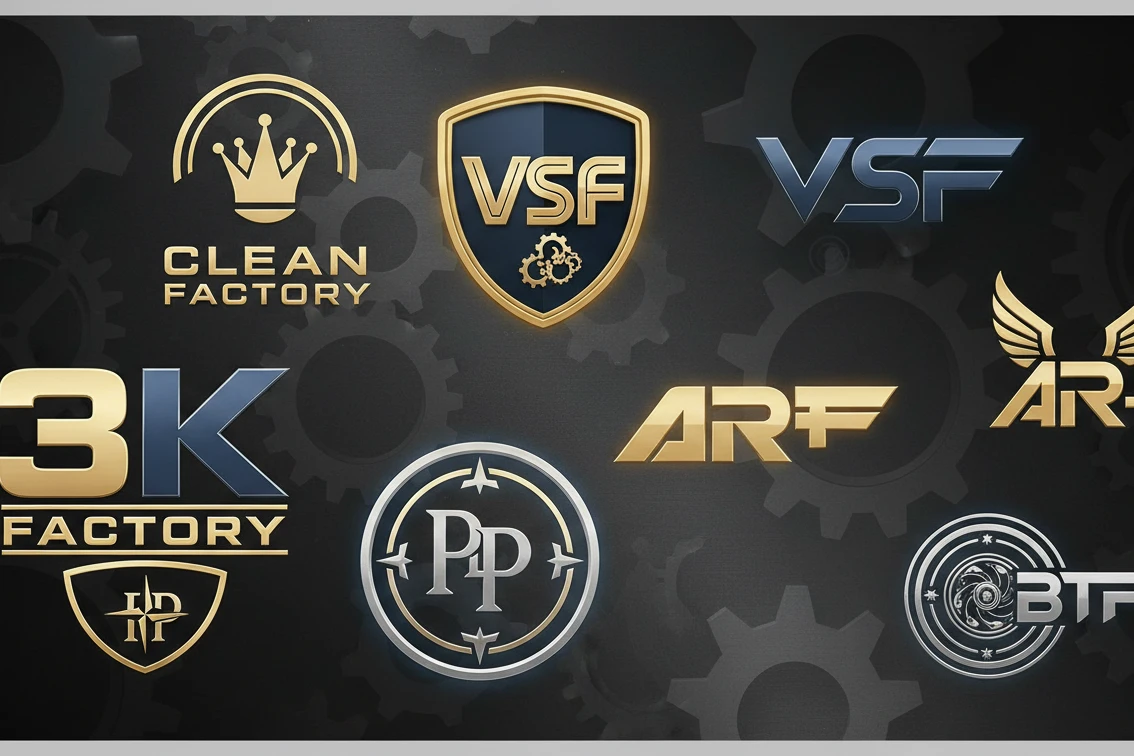 A collage of logos from different high-end replica watch factories