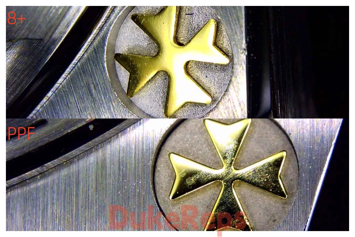 A macro shot focusing on the malta logo of the PPF VC 222