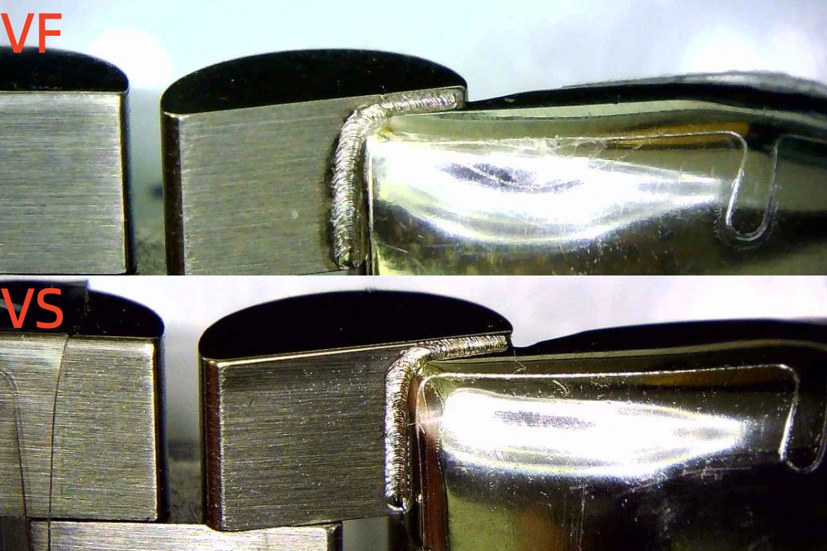 A photo showing the Clasp Weld of the VF and VSF Datejusts