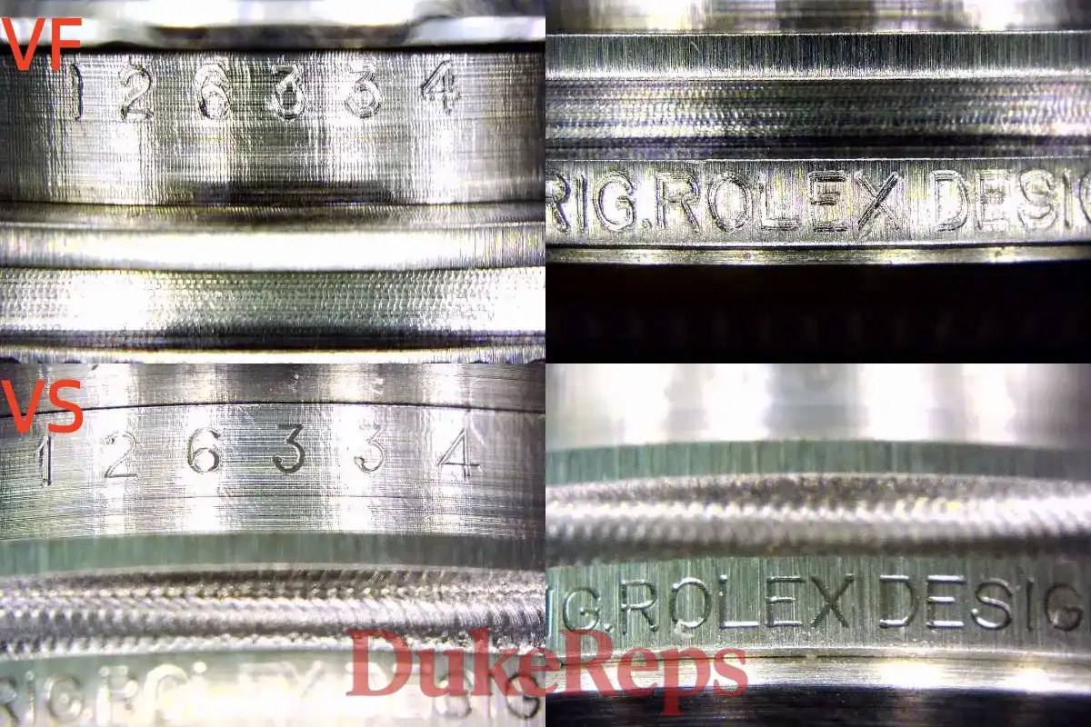 Comparison of deep genuine engraving and shallow fake laser etching